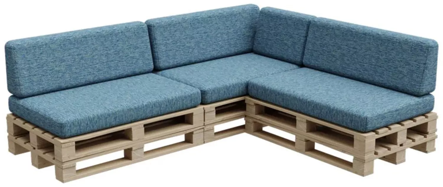 Gutekissen®, Palettenkissen, Palletenpolster, Gartenkissen, Palettenauflagen, Sofa, Kissen, Polster, Auflagen Indoor Outdoor PFBG (3X Set (120x80 + 120x35), Maritim) Bild 1