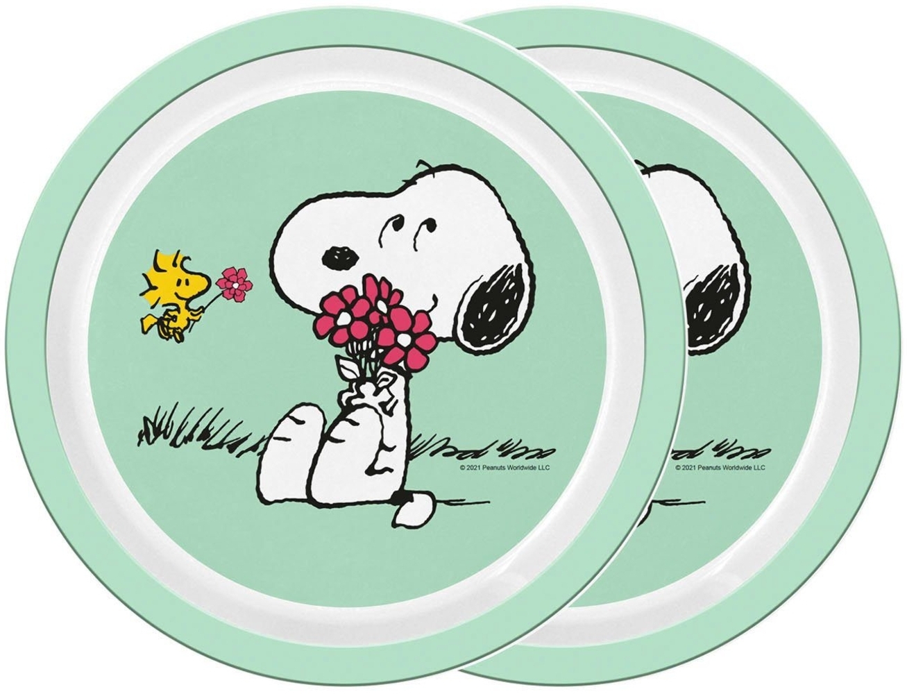 Geda Labels GmbH Frühstücksteller Teller Snoopy Kids 2er Set 21,5cm, (2 St), Melamin Bild 1