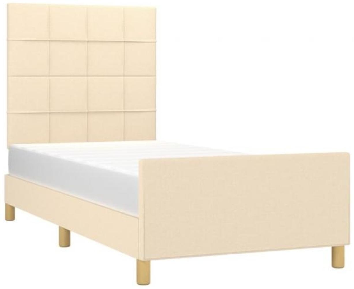 vidaXL Bettgestell ohne Matratze Creme 80x200 cm Stoff 3125014 Bild 1
