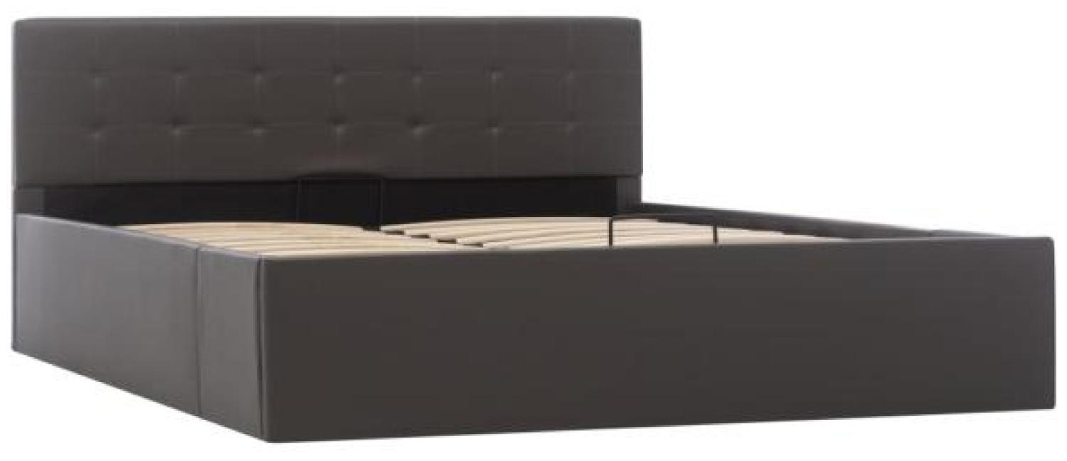 vidaXL Bett mit Bettkasten Hydraulisch Grau Kunstleder 140x200 cm 285525 Bild 1