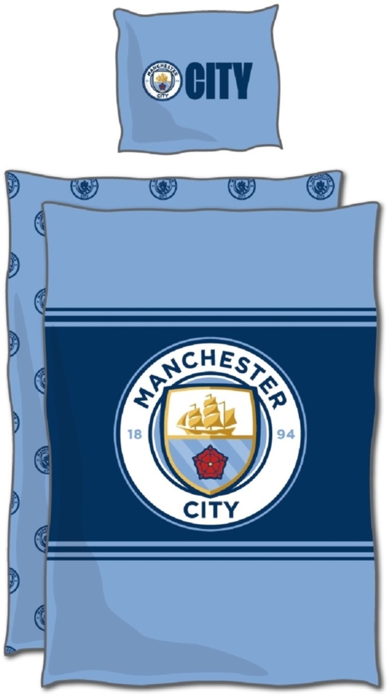 Manchester City Baumwolle Bettwäsche Bettbezug 140x200 cm & Kissenbezug 60x70 cm Bild 1