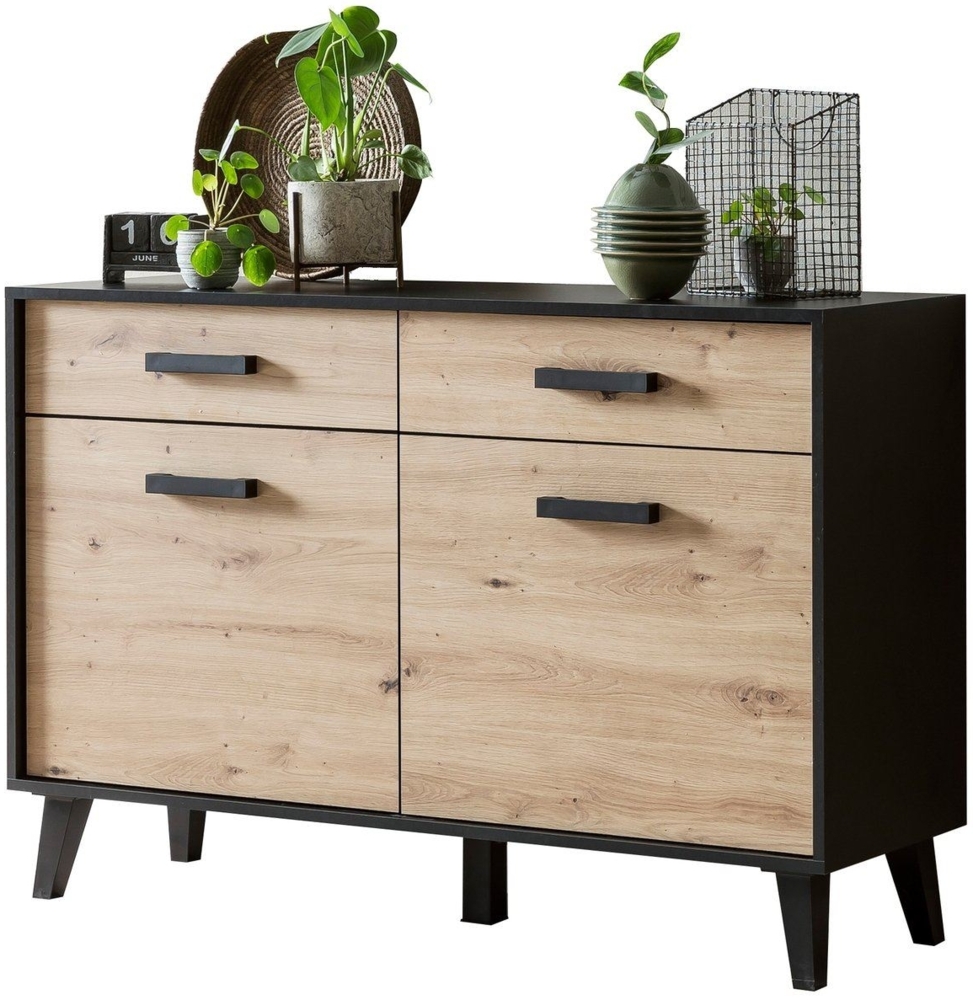 Sideboard Jaida 125x85x39 Anrichte Schwarz/Artisan 10104 Bild 1