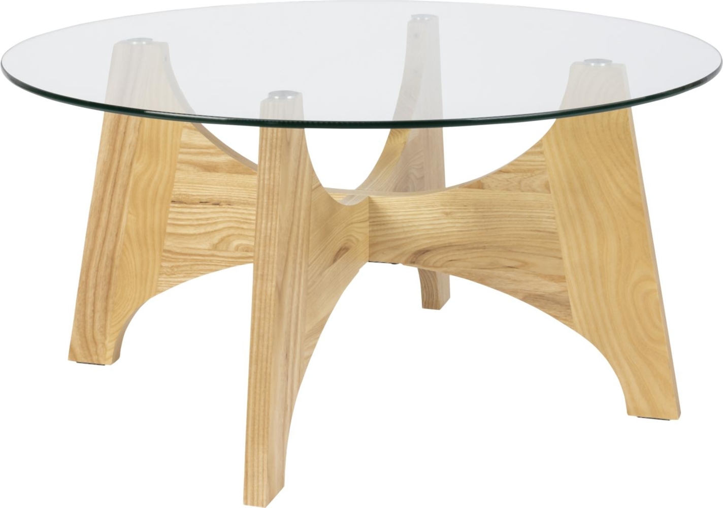 Couchtisch Glastisch KOBE Rund Ø 80 cm mit Glasplatte von Zuiver Bild 1