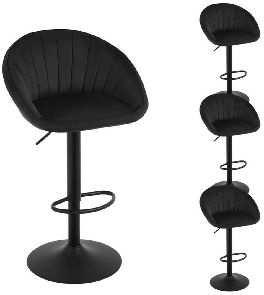 Woltu Barhocker (4 St), küchenhocker höhenverstellbar, Ergonomischer Stuhl, Samt Bild 1