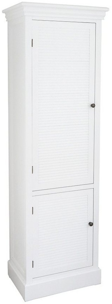 Grafelstein Hochschrank Hochschrank HAMPTONS weiß mit Lamellentür schmaler Schrank Strandhaus Bild 1