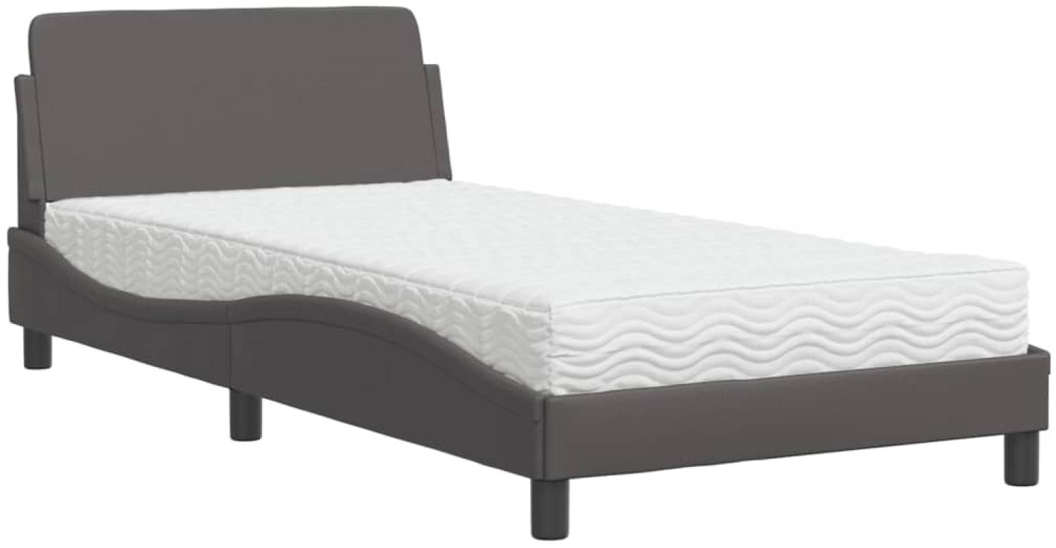 vidaXL Bett mit Matratze "Dover" Grau 100x200 cm Kunstleder 3208360 Bild 1