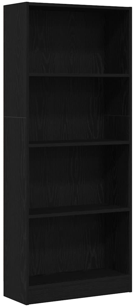 vidaXL Bücherregal Schwarz Eichen-Optik 60 x 24 x 143 cm Holzwerkstoff 862467 Bild 1