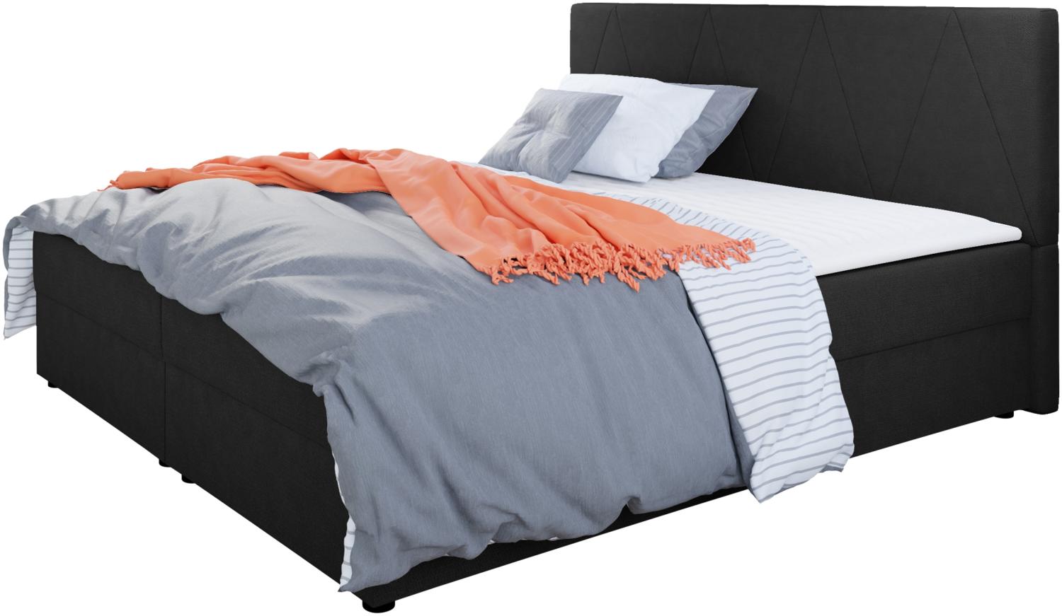 Mirjan24 Boxspringbett Wirig III, Dunkelgrau 140 x 200 cm Bild 1