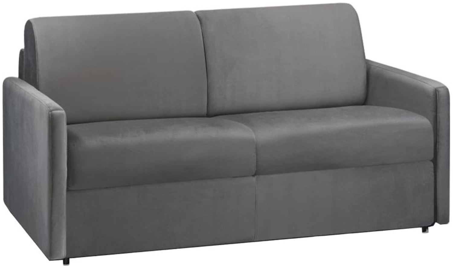 Schlafsofa 2-Sitzer Samt CALIFE - Anthrazit - Liegefläche: 120 cm - Matratzenhöhe: 18 cm Bild 1