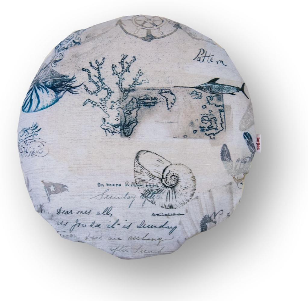 Kissenhülle rund ca. 40 cm Ø elfenbein beties "Nautic Mistral" Bild 1