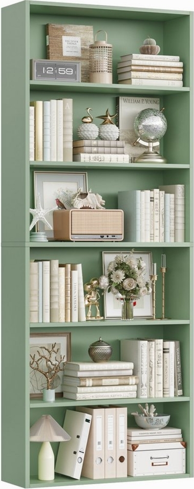 Homfa Bücherregal, Standregal Büroregal Raumteiler mit 6 Fächern Grün Bild 1