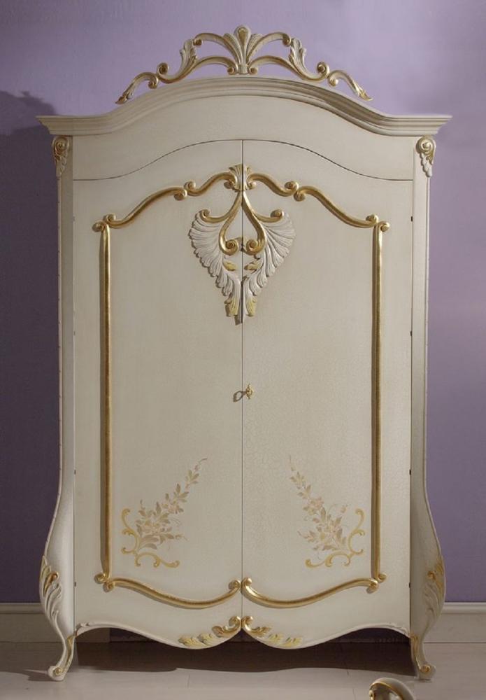 Casa Padrino Luxus Barock Schlafzimmerschrank Creme / Gold - Prunkvoller Barock Kleiderschrank - Luxus Schlafzimmer Möbel im Barockstil - Edel & Prunkvoll - Luxus Qualität - Made in Italy Bild 1