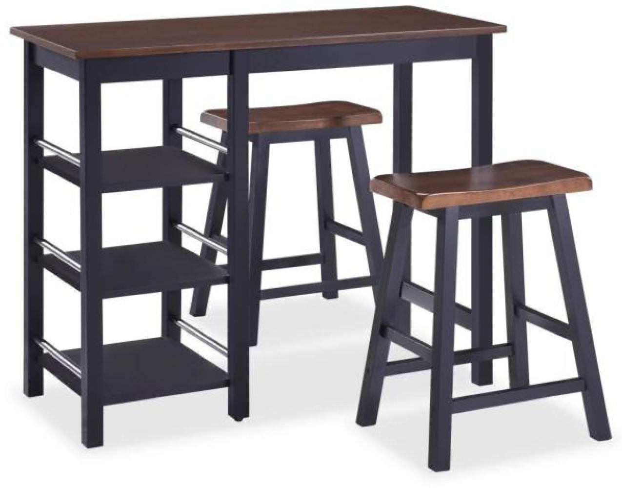 vidaXL Bar Set 3 Stück MDF Schwarz 245363 Bild 1