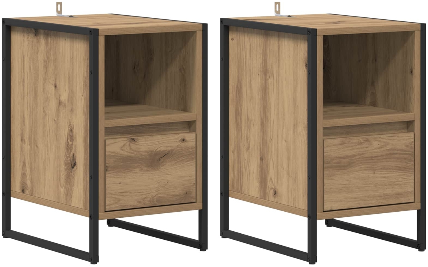 vidaXL Nachttisch 2 pcs Kunsthandwerk Eiche 39,5 x 30 x 50 cm 886665 Bild 1