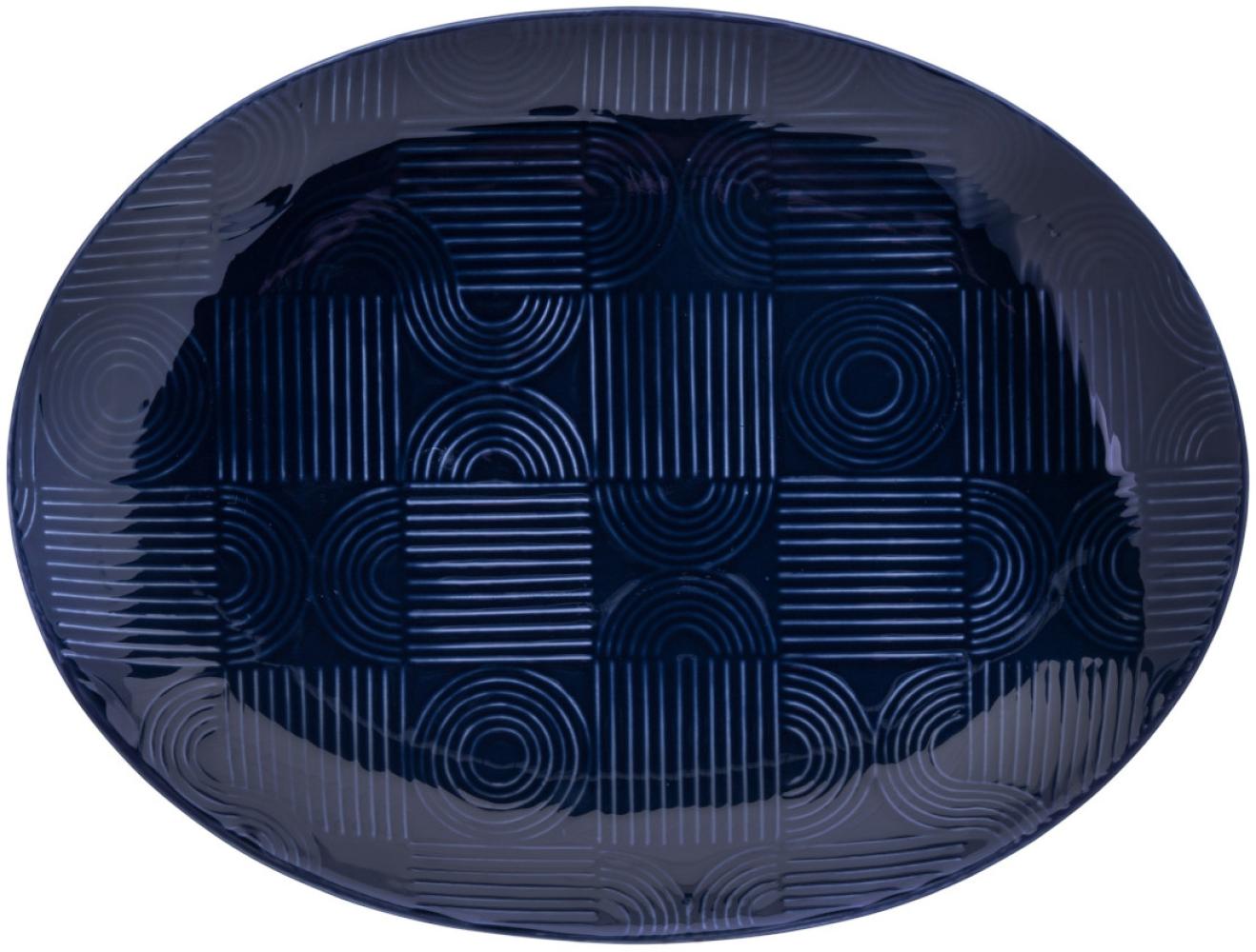 Maxwell & Williams DR0452 Platte 36 x 27 cm ARC oval, Indigoblau, Premium-Keramik, in Geschenkbox Bild 1