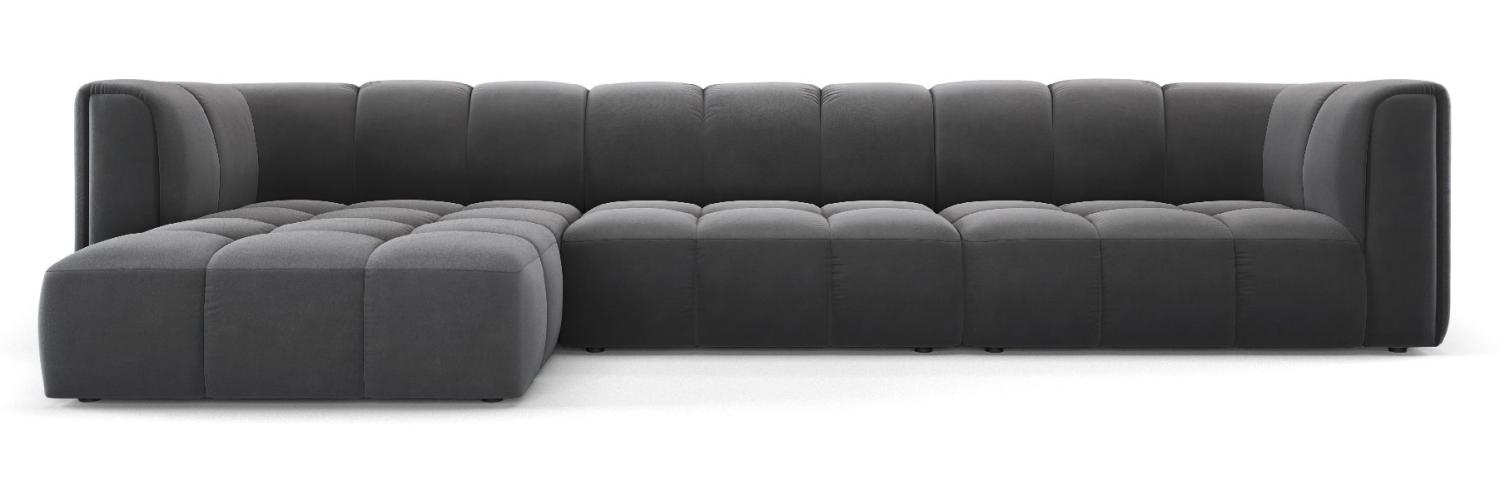 Micadoni Modulares Ecksofa Serena 5-Sitzer Samtstoff, Grau, Links Bild 1