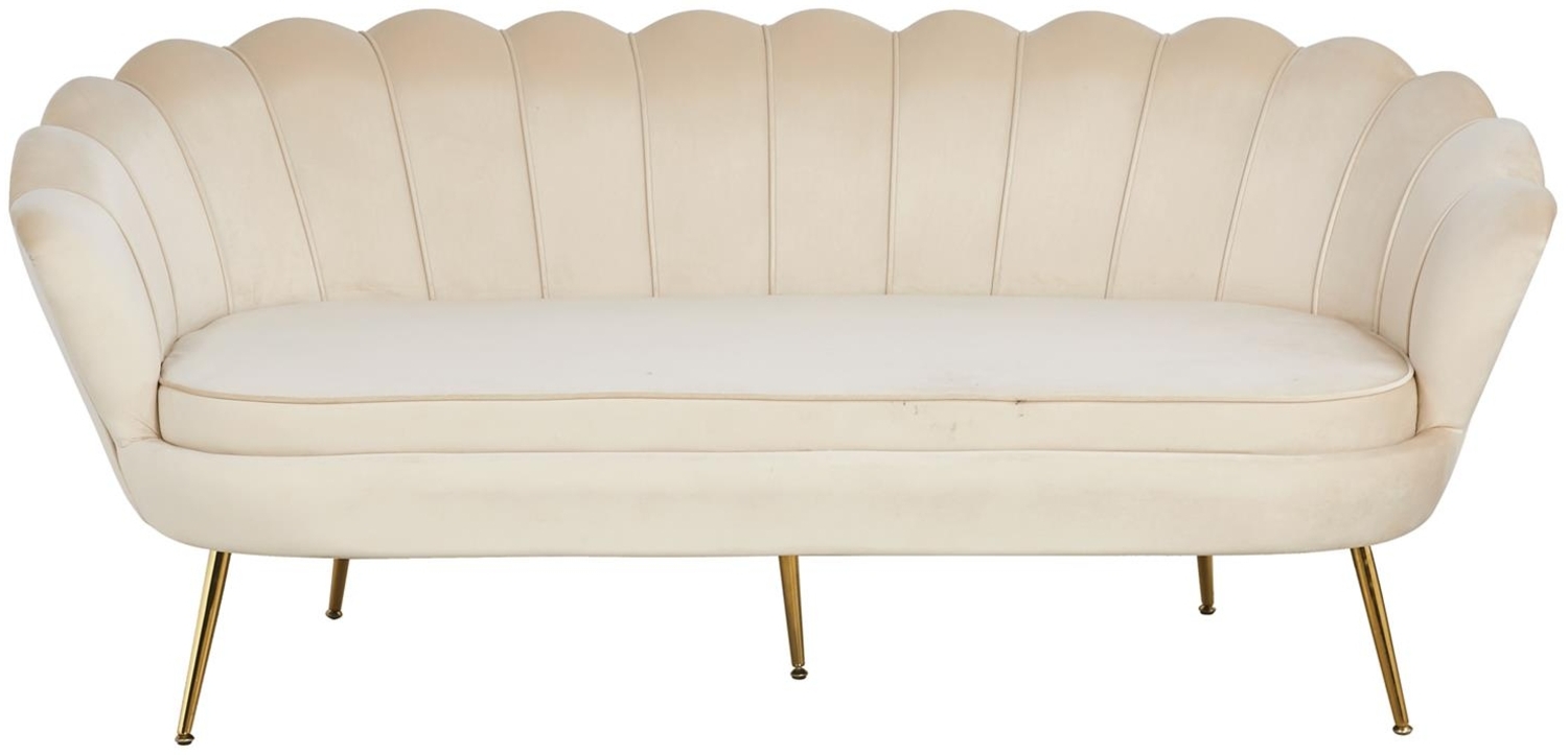 Muschelsofa 3-Sitzer SALESFEVER, Samtoptik Beige Bild 1