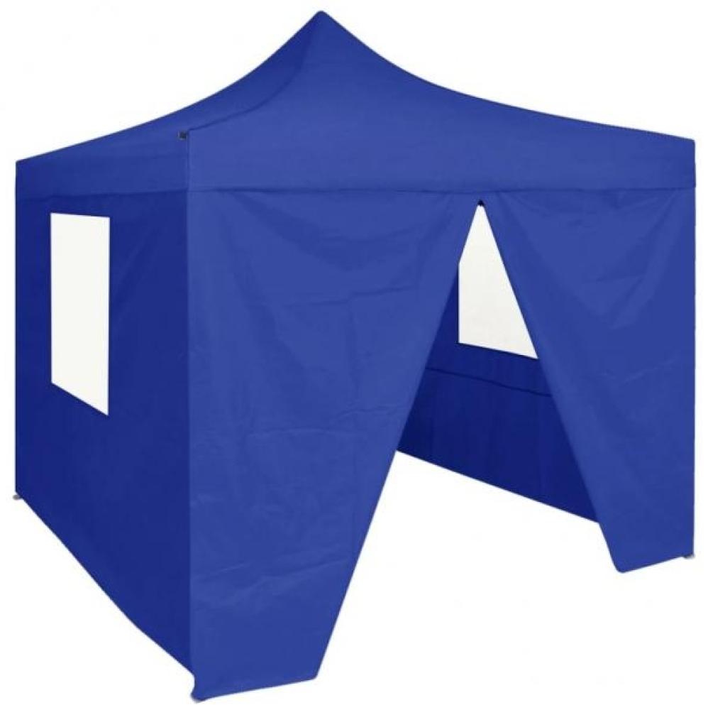 vidaXL Profi-Partyzelt Faltbar mit 4 Seitenwänden 2×2m Stahl Blau 48879 Bild 1