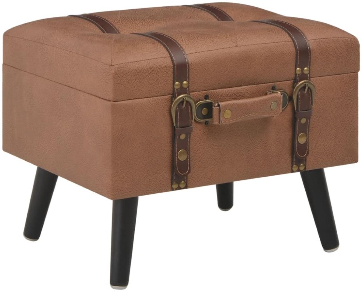 vidaXL Hocker mit Stauraum 40 cm Braun Kunstleder 247531 Bild 1