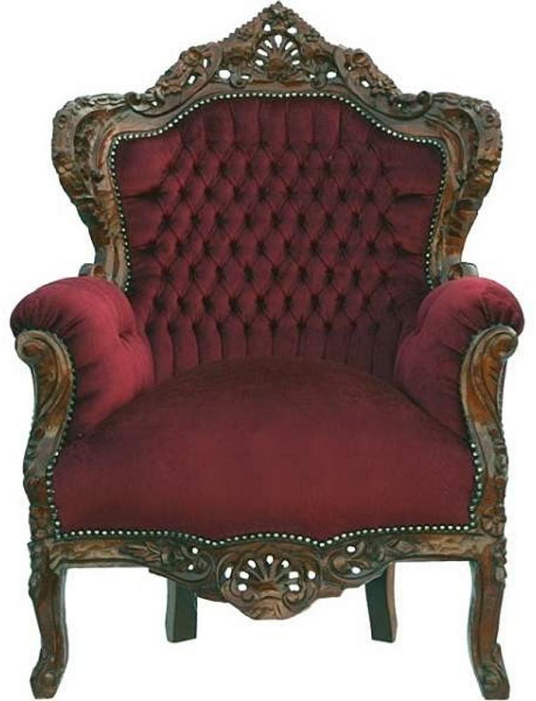 Barock Sessel "King" Bordeaux/Braun Bild 1