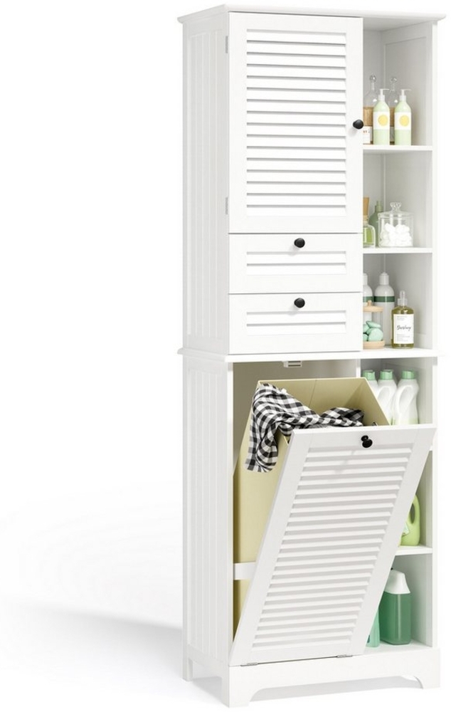 Bealife Badkommode Badezimmerschrank mit ausklappbarem Wäschekorb Bild 1