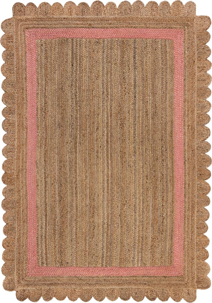 KADIMA DESIGN Einzigartiger Jute Teppich Grace, Handarbeit, Farbe: Braun-Rosa, Größe: 120x170 cm Bild 1