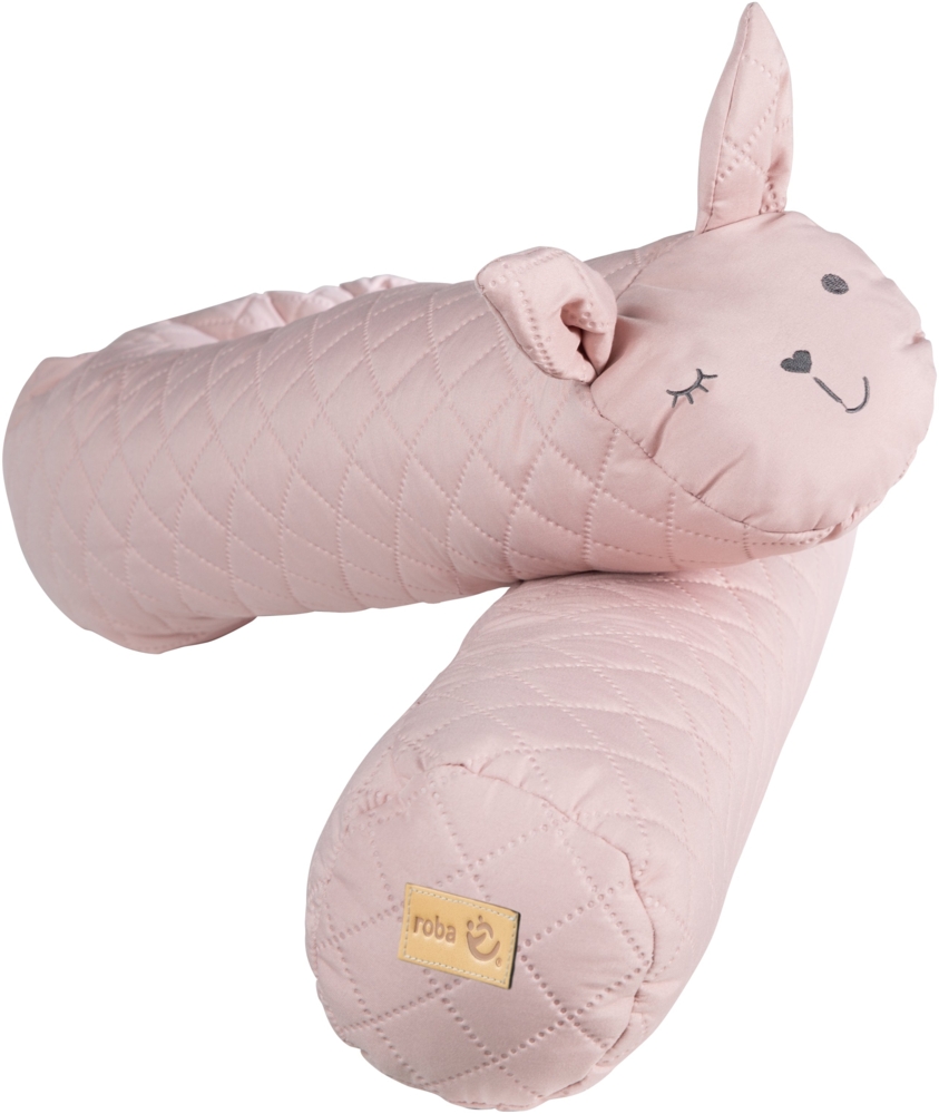 roba Bettschlange 'roba Style' - 170 cm lang Ø 12 cm - Baby-Bettumrandung mit Hasengesicht Lily - Rosa Bild 1