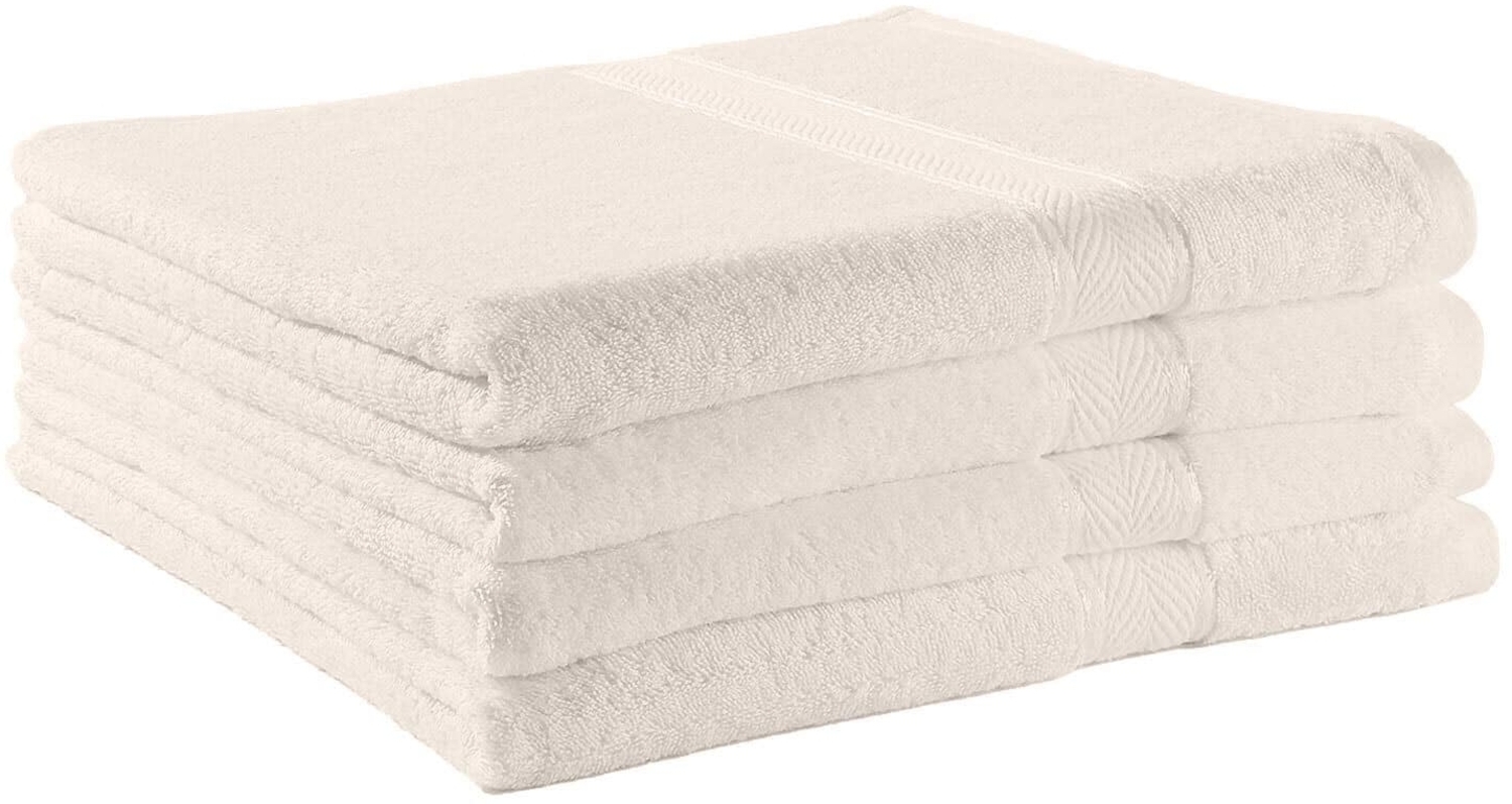 BettwarenShop Handtuch Serie Essential|Duschtuch 4er Pack 70x140 cm| wollweiss Bild 1