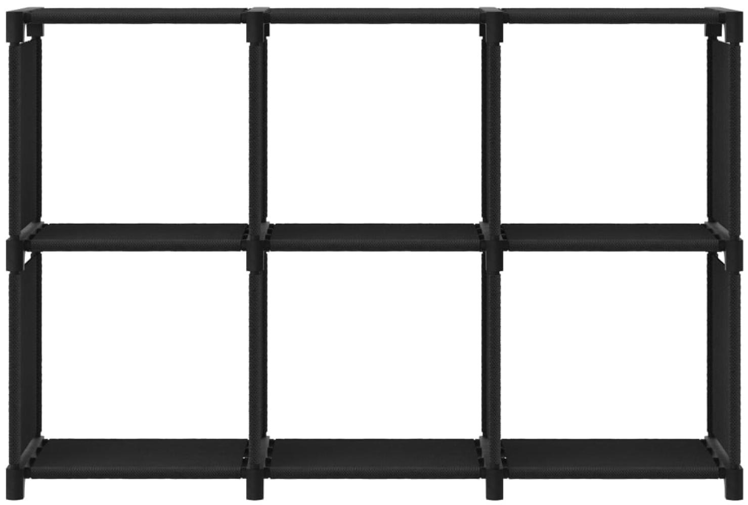vidaXL Würfel-Regal 6 Fächer Schwarz 103x30x72,5 cm Stoff 322606 Bild 1