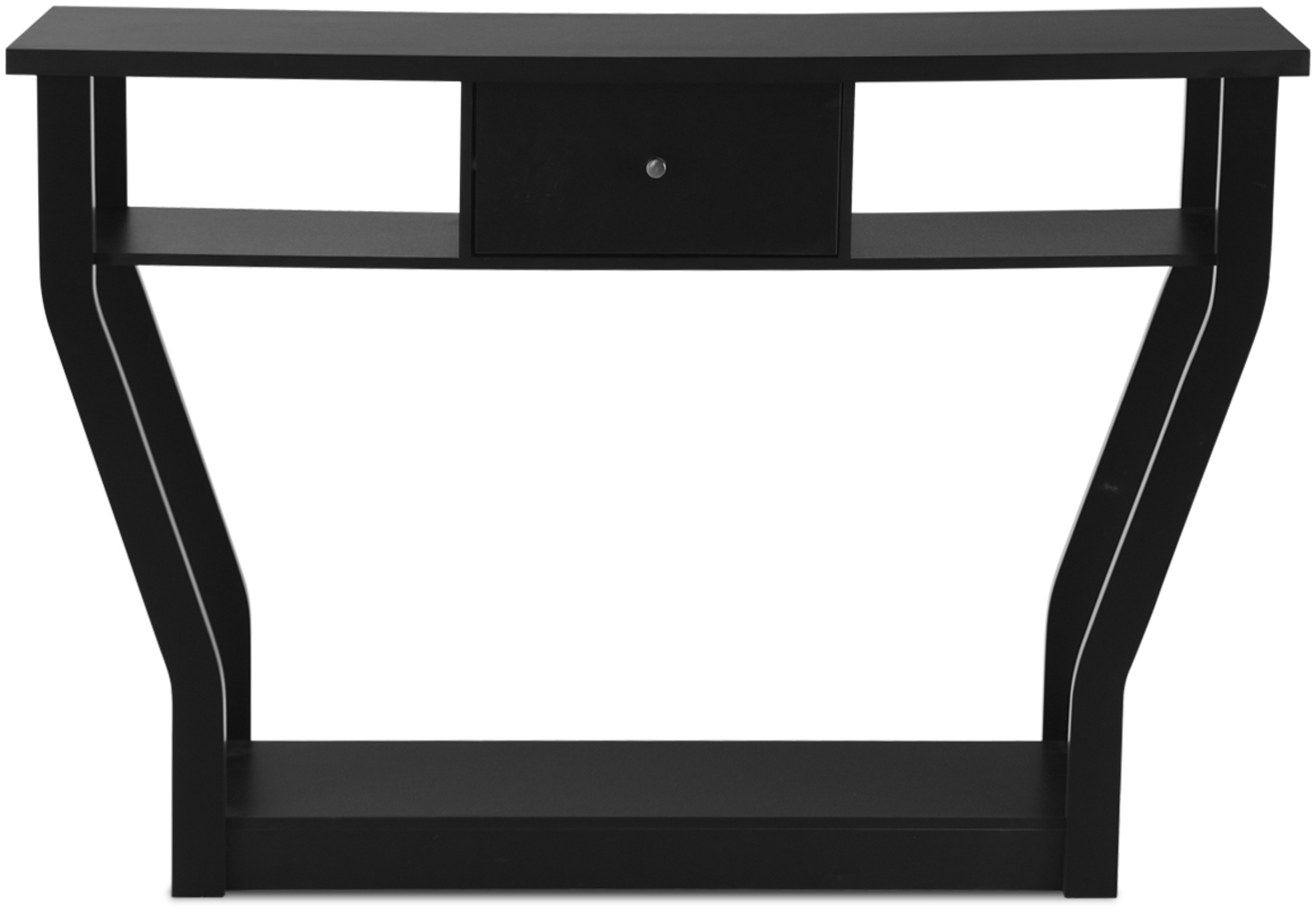 Konsolentisch schwarz Flurtisch mit Schublade und Regal 120 x 30 x 81 cm Schwarz Bild 1