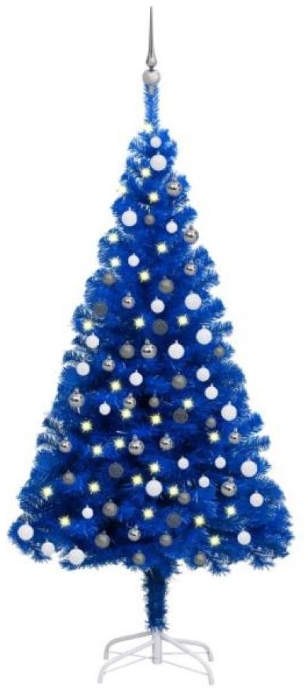 vidaXL Künstlicher Weihnachtsbaum Beleuchtung & Kugeln Blau 120 cm 3077679 Bild 1