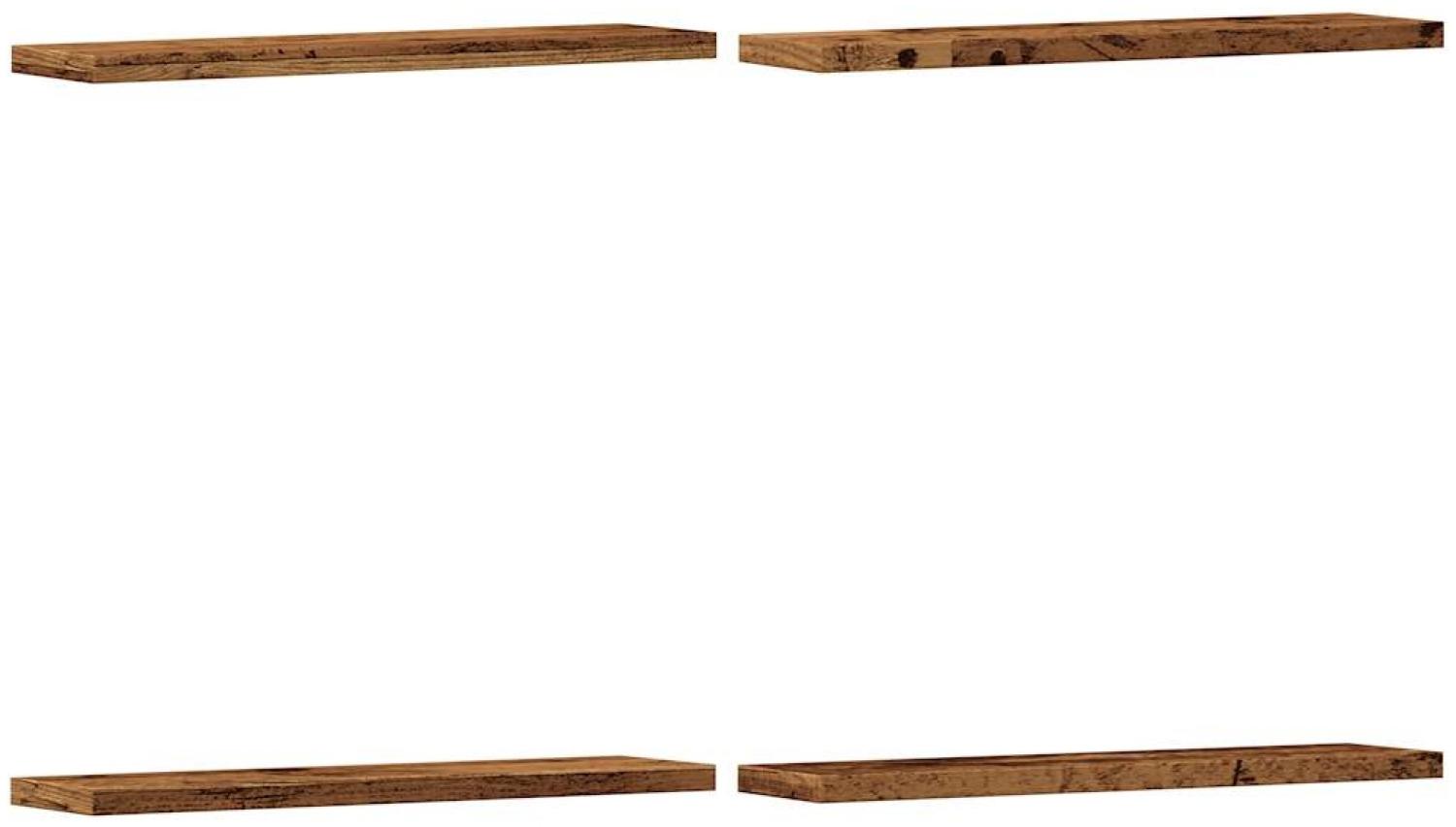 vidaXL Wandregale (4 Stk.), Holzwerkstoff Altholz-Optik, 40 x 20 x 1,5 cm Bild 1