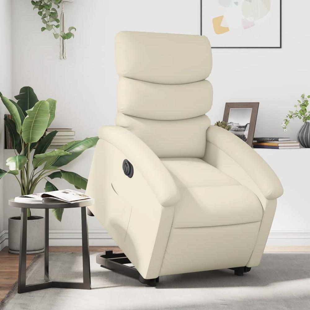 vidaXL Relaxsessel mit Aufstehhilfe Elektrisch Creme Kunstleder 3204055 Bild 1