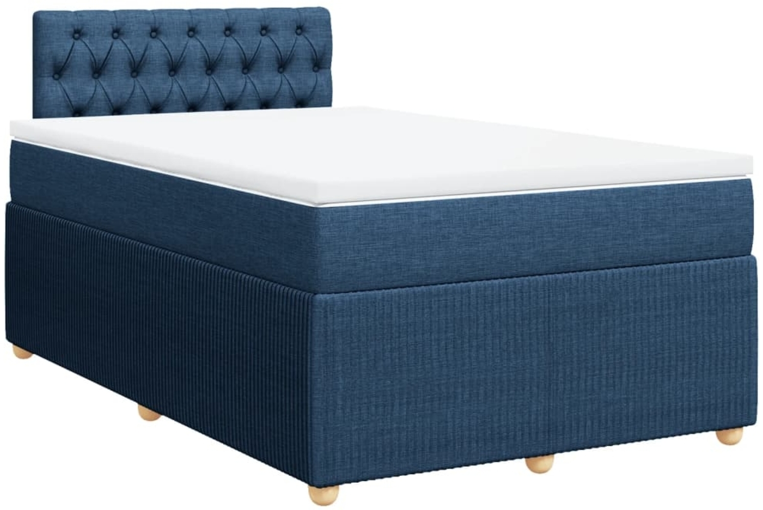 vidaXL Boxspringbett mit Matratze Blau 120x200 cm Stoff 3287436 Bild 1