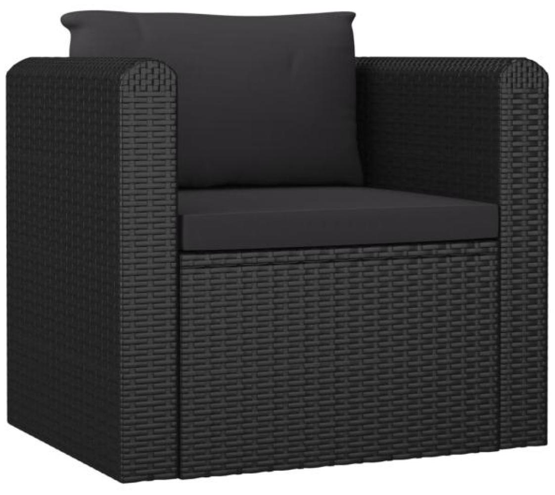 vidaXL Sessel mit Auflagen Poly Rattan Schwarz 46555 Bild 1