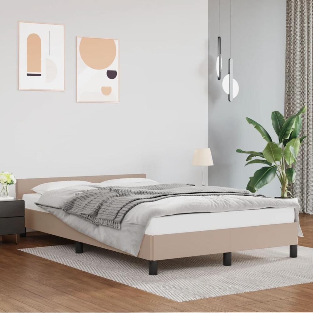 vidaXL Bettgestell mit Kopfteil Cappuccino-Braun 120x190 cm Kunstleder 379546 Bild 1