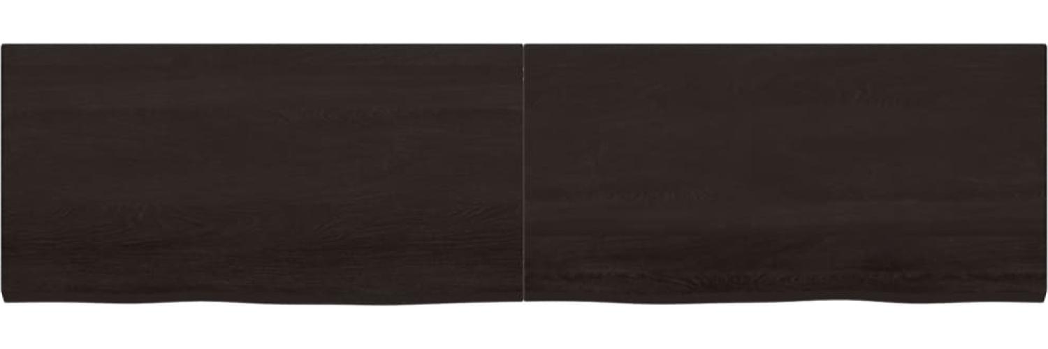 vidaXL Tischplatte Dunkelbraun 200x50x(2-4)cm Massivholz Eiche 3156460 Bild 1