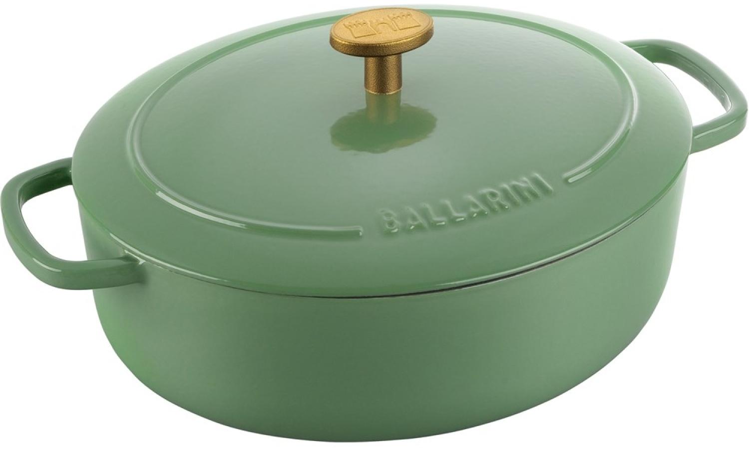 Ballarini 'Bellamonte' Cocotte, Gusseisentopf mit Deckel, Grün Oval 2.2 Bild 1