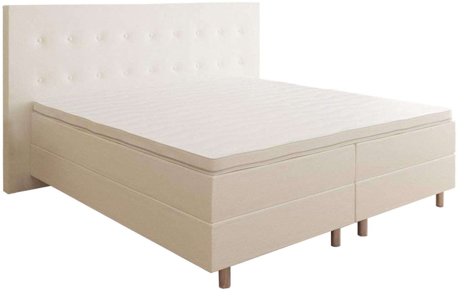 Best For You Boxspringbett Rio Barcelona Creme 5-Zonen mit Visco Topper H3 First Class Bett in verschiedenen Größen 90x200 Bild 1