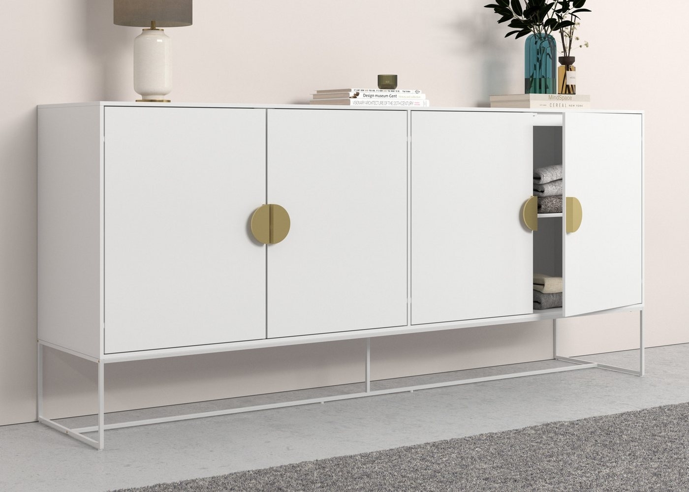 Places of Style Sideboard Abito, Kommode mit Drehtüren, 2 Einlegeböden, Breite 180 cm Bild 1