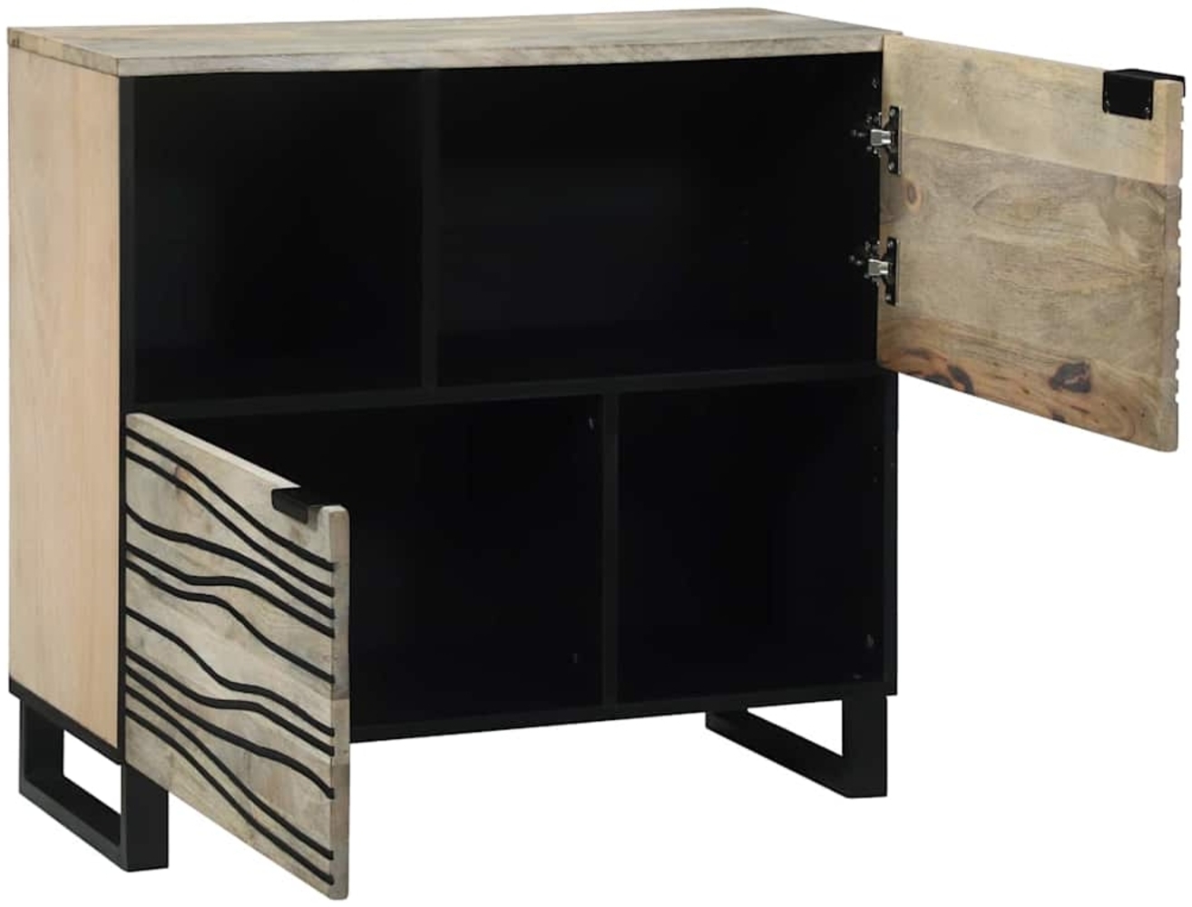 vidaXL Sideboard Weiß 80 x 33 x 75 cm massives Mangoholz 4017999 Bild 1