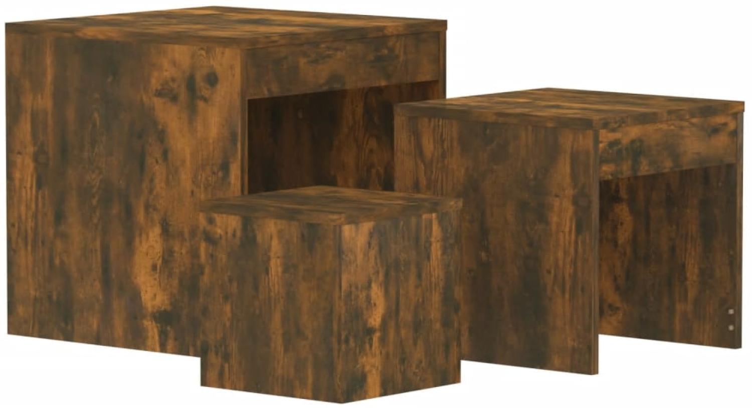 Satztische 3 Stk. Räuchereiche Holzwerkstoff [815225] Bild 1