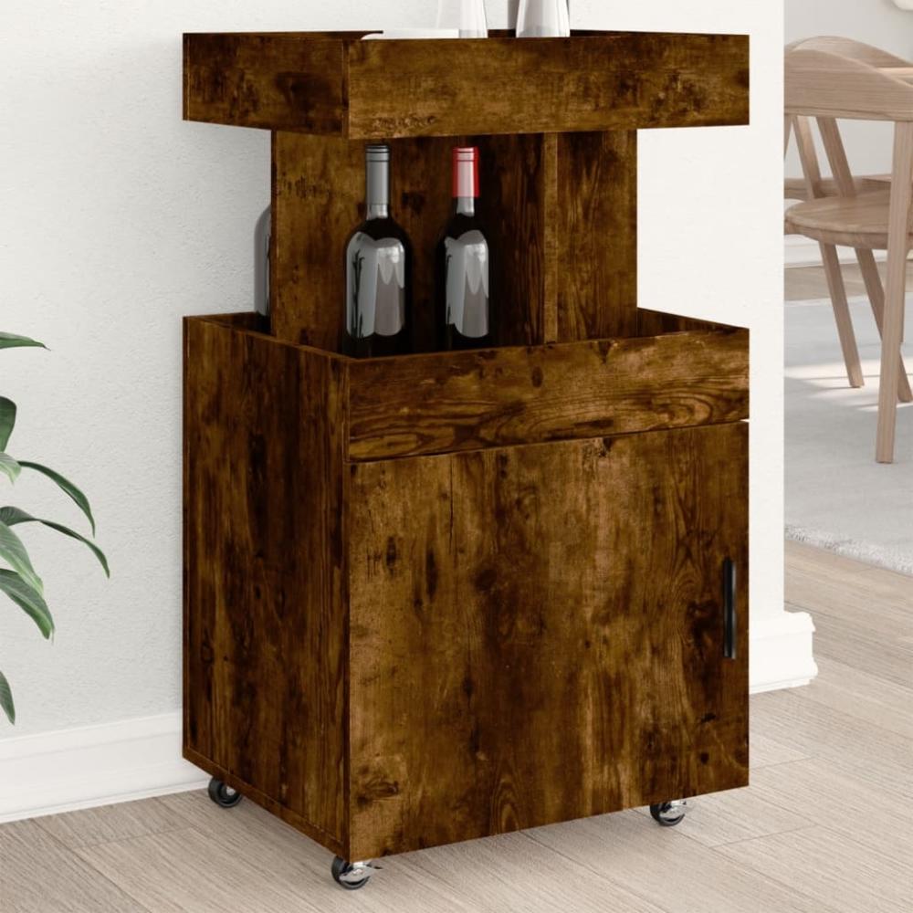 vidaXL Barwagen Räuchereiche 50x41x89 cm Holzwerkstoff 848266 Bild 1