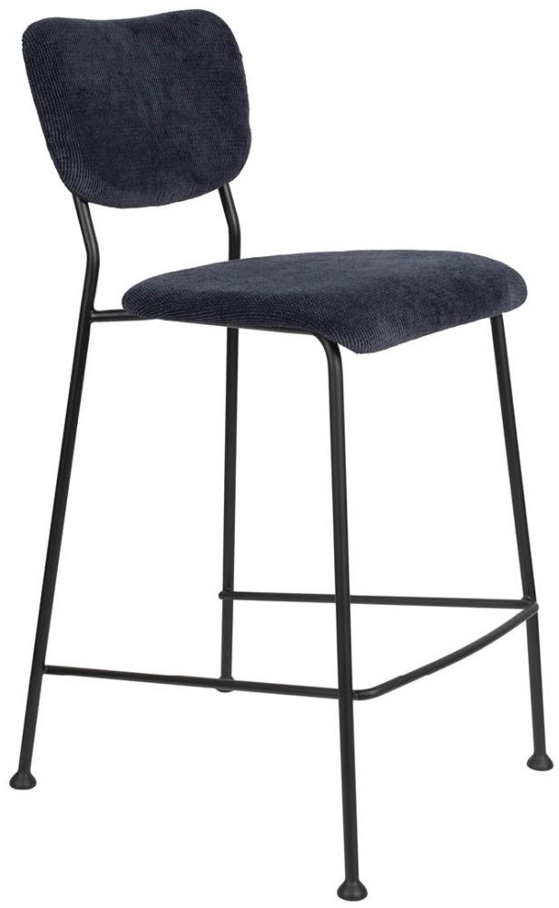Tresenhocker BENSON DARK BLUE von ZUIVER mit trendigen Cordstoff Bild 1