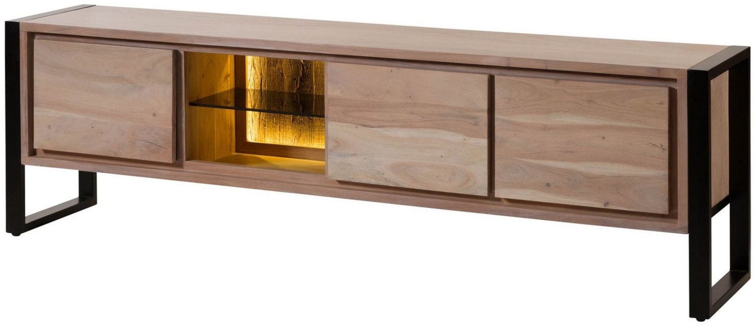 Massivmoebel24 Lowboard (Akazie / Altholz 200x40x60 natur lackiert DENVER #116) Bild 1
