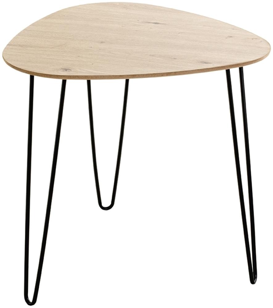 Beistelltisch >24468< in schwarz-eiche, MDF, Metall - 48x48x48cm (BxHxT) Bild 1