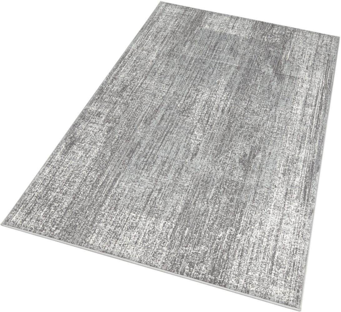 Kurzflor Teppich Elysium Grau Creme - 120x170x0,9cm Bild 1