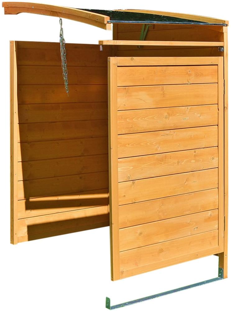 Mülltonnenbox braun Anbaubox Mülltonnenverkleidung Mülltonne 240L Mülltonnenhaus Gartenbox Gerätebox Gerätehaus Holz Anbau Gerätehaus Bild 1