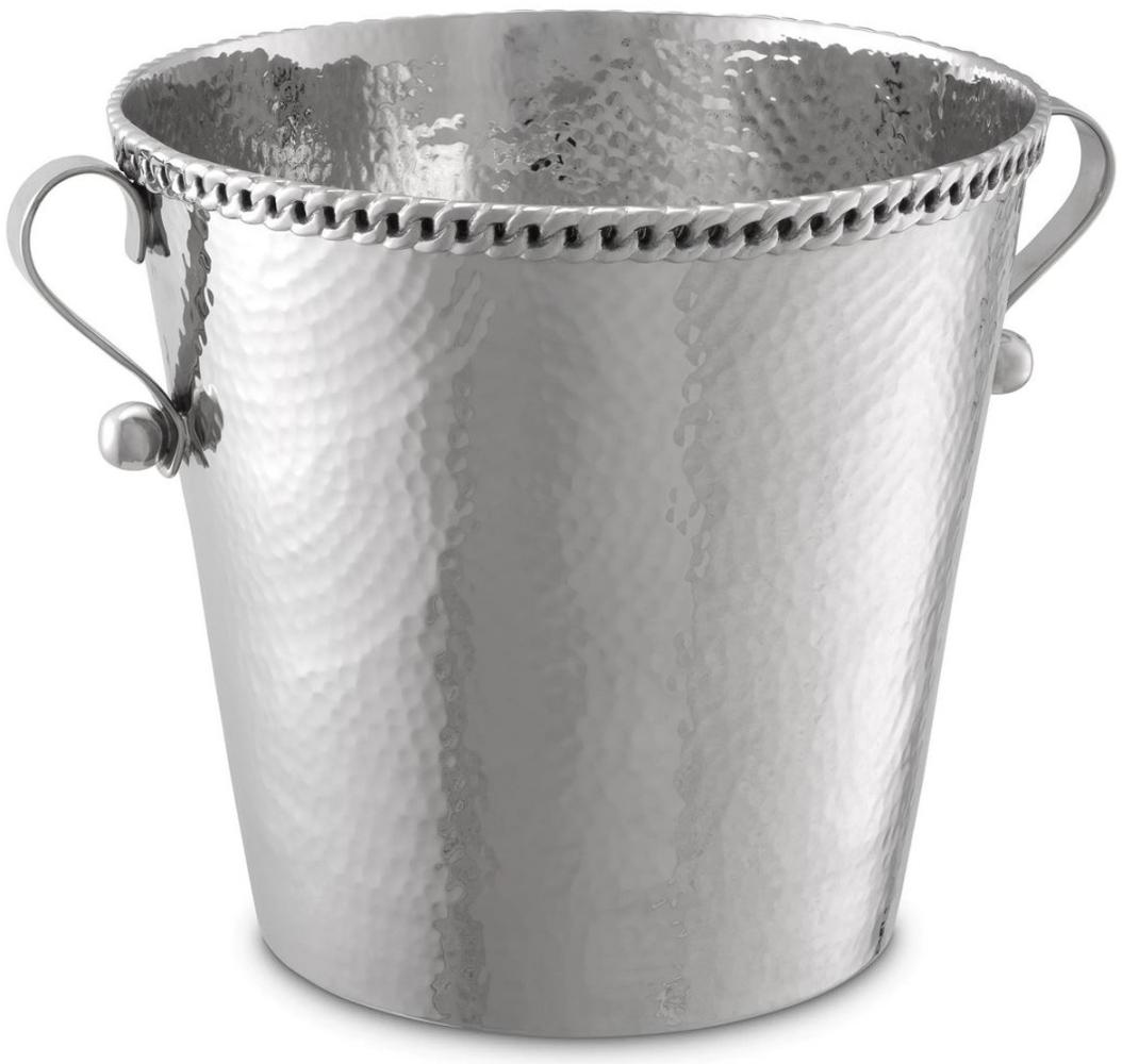 Casa Padrino Luxus Weinkühler mit 2 Tragegriffen Silber Ø 25,5 x H. 23,5 cm - Champagnerkühler - Sektkühler - Gastronomie Accessoires - Restaurant Accessoires - Hotel Accessoires Bild 1