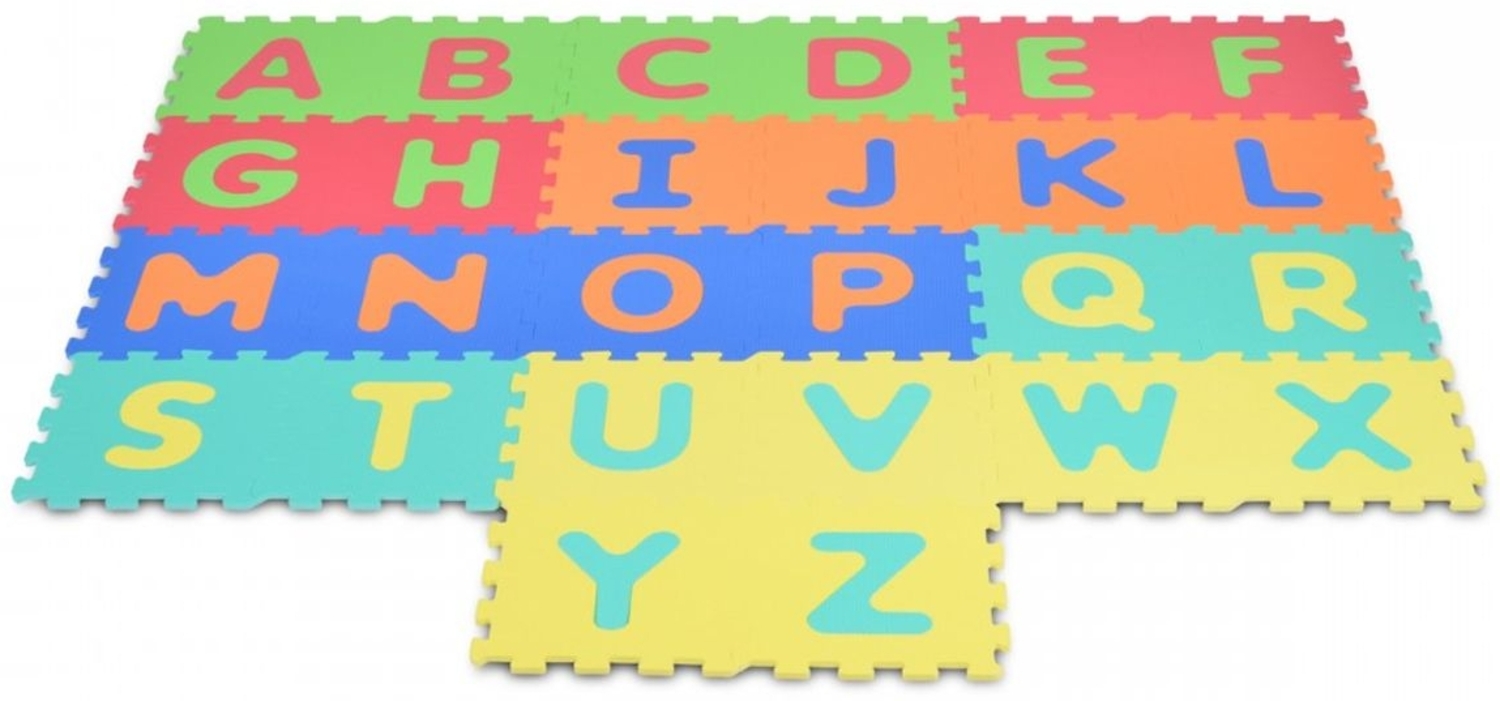 Moni Puzzle Spielmatte 26 teilig Alphabet Puzzleteppich Teilegröße 32 x 32 cm bunt Bild 1